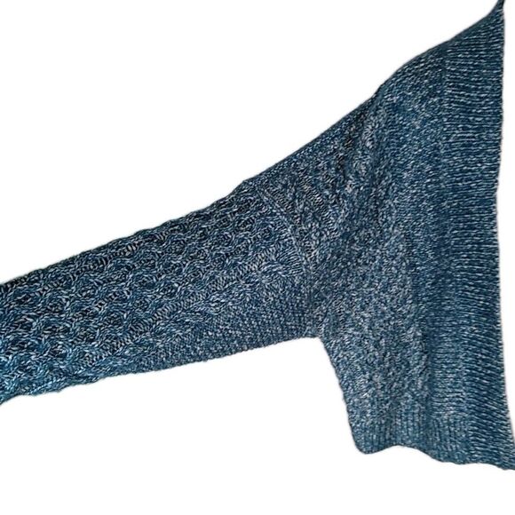 CABI Astral Chunky Cardigan Sweater Oversize Boxy Cable Knit Blue/White Marled M - Picture 6 of 12